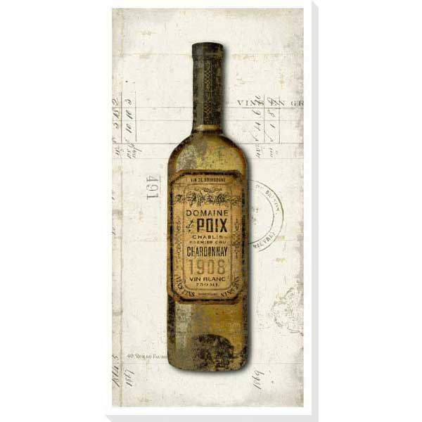 wall art old wine bottle chardoney