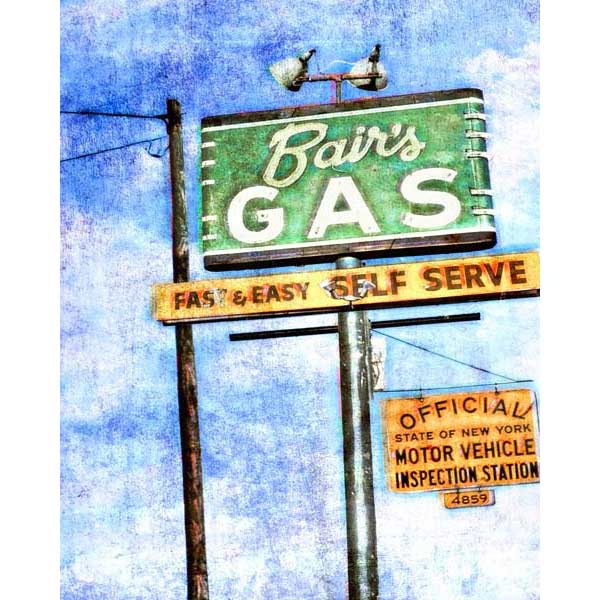 Highway | Retro | Gas Station | Portrait | Canvas Print | Wall Art