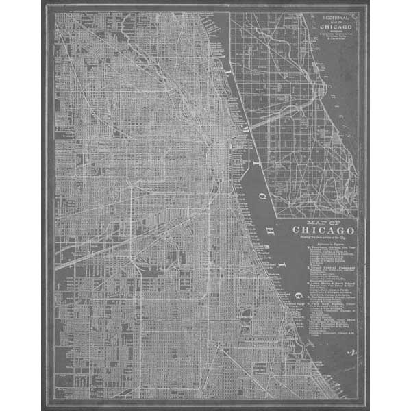 City Map of Chicago | Old World Graphics | Portrait | Canvas Print