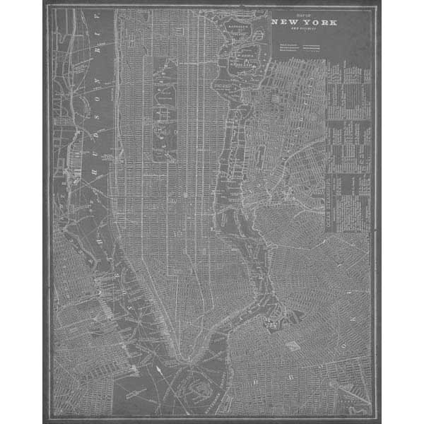 City Map of New York | Old World Graphics | Portrait | Canvas Print