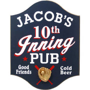 10th inning pub wood sign - personalize with your name!