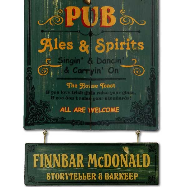 Pub | Wood Sign | Irish | Ye Old | Personalized Nameplate