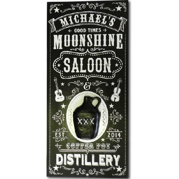 good times moonshine saloon wood sign