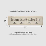 vintage wood signs available with coat hooks