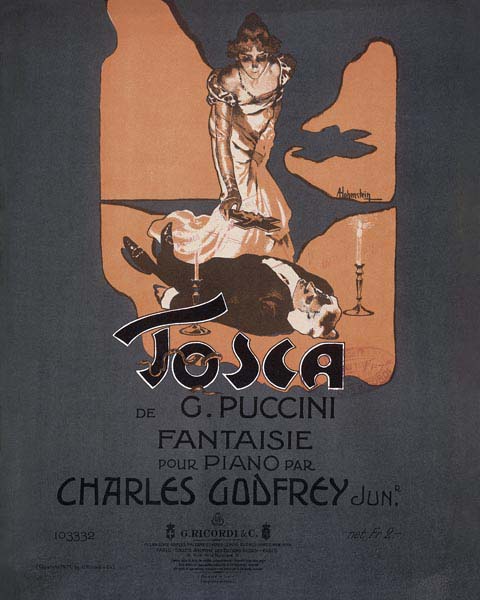 puccini opera poster on canvas vintage style