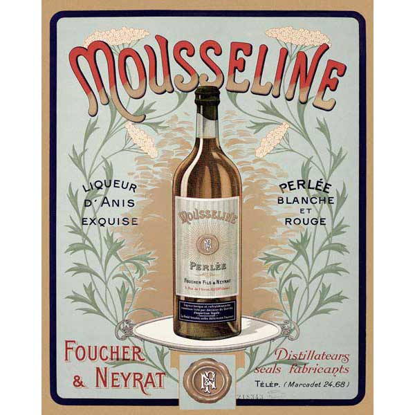 Mousseline | Wine | European | Vintage Poster | Canvas Print