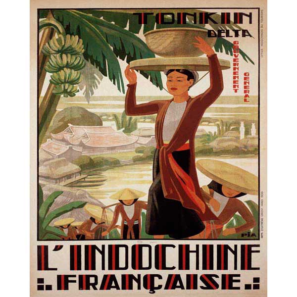 french indochina canvas print vintage