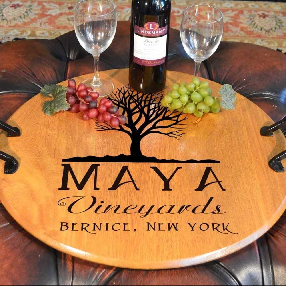 custom vineyard serving tray