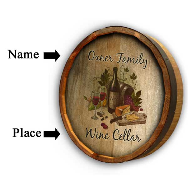 Wine Cellar | Colorful | Quarter Barrel Sign | Vineyard | Customize Text