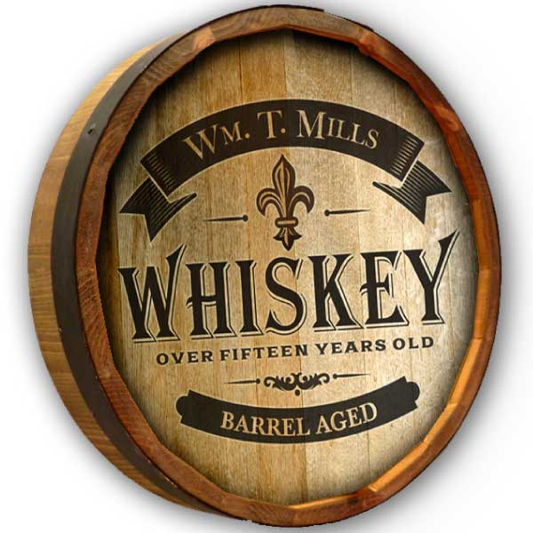Whiskey | Quarter Barrel Sign | Barrel Aged | Personalize | Customize Text
