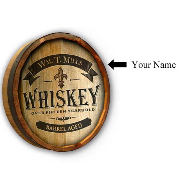 Whiskey | Quarter Barrel Sign | Barrel Aged | Personalize | Customize Text