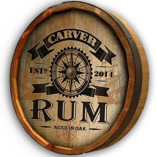 Rum | Quarter Barrel Sign | Aged in Oak | Personalize | Customize Text