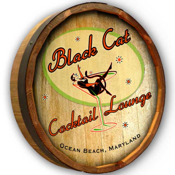 Cocktail Lounge | Quarter Barrel Sign | Bar Sign | Customize Text