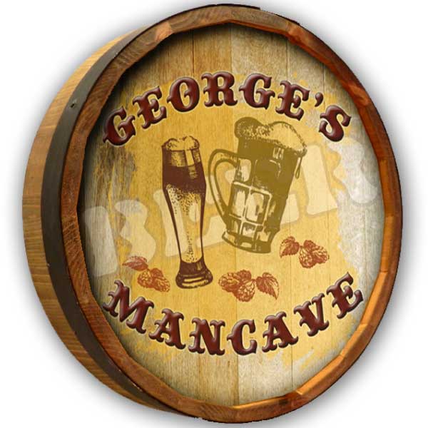 Mancave | Quarter Barrel Sign | Beer | Wall Art | Customize Text