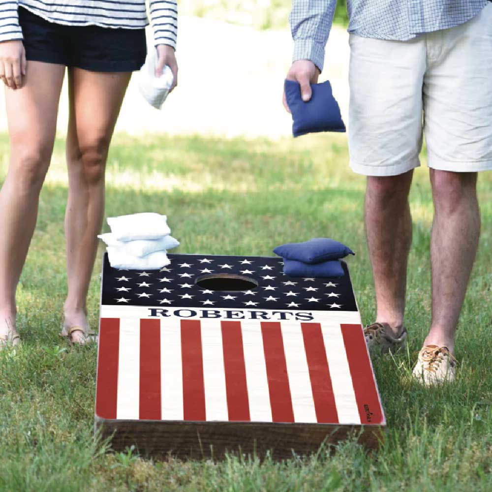 add your family name to this corn hole game