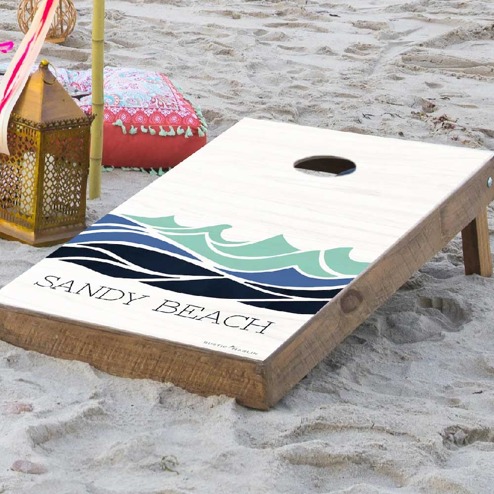 beach games bean bag toss with customization