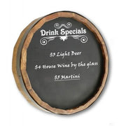 barrel sign chalkboard to list drink specials