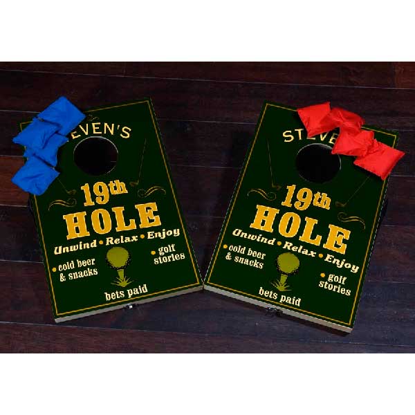 Corn Hole | Mini | Game | Personalized | 19th Hole | Golf | Bean Bag Toss