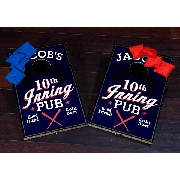 mini corn hole game with your name!