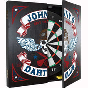 Johnny's Dart Club dartboard cabinet