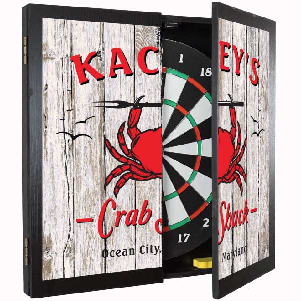 crab shack custom dartboard cabinet