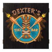 lovely dartboard cabinet for a Tiki bar