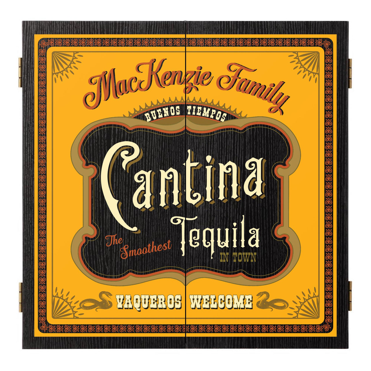Dartboard | Tequila | Wood Cabinet | Cantina | Personalize the Name!