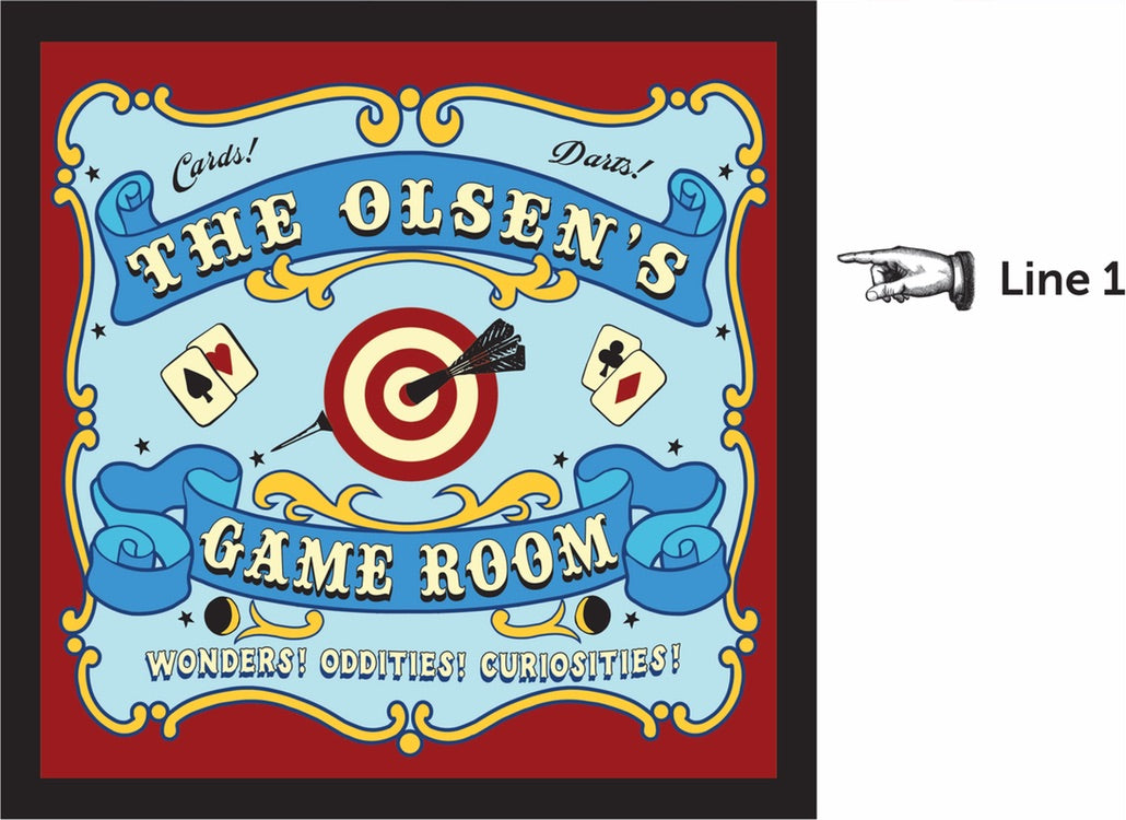 personalize this game room themed dartboard cabinet