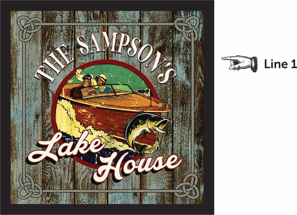 personalize this lake house dartboard set