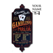 personalize with name for this wood sign for poker