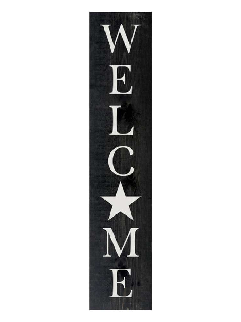 Welcome sign in ebony with Star