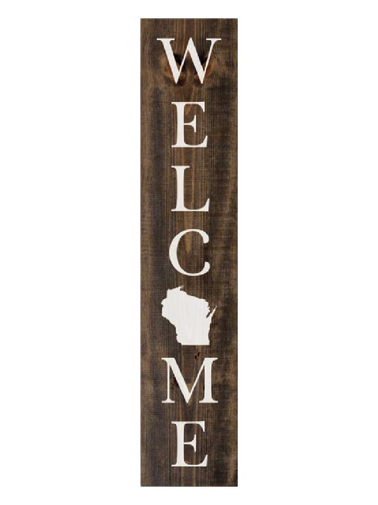 Welcome sign for custom image of State outline
