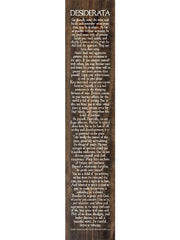 Desiderata quote on walnut colored wood sign