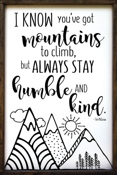 Mountains Humble tim McGraw framed print