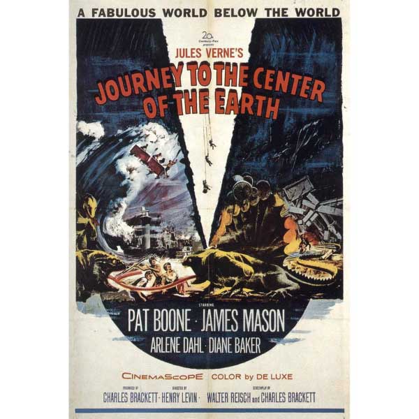 Vintage Movie Poster | Wood Sign | Journey to the Center of the Earth | Movie Room