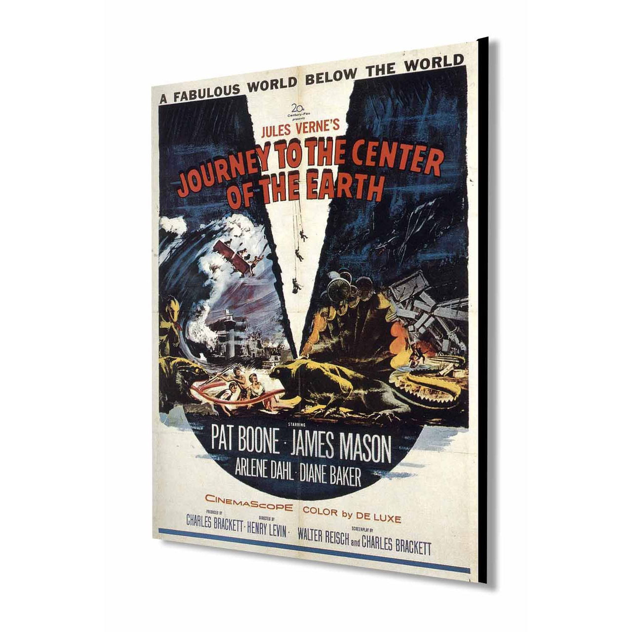 Vintage Movie Poster | Wood Sign | Journey to the Center of the Earth | Movie Room