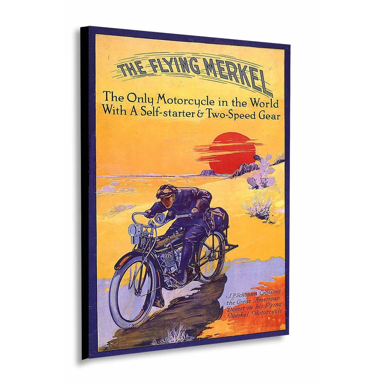 Vintage Motorcycle Poster | Wood Sign | Merkel | Old Ad