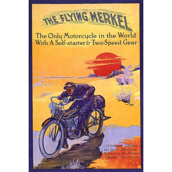 flying Merkel vintage motorcycle ad