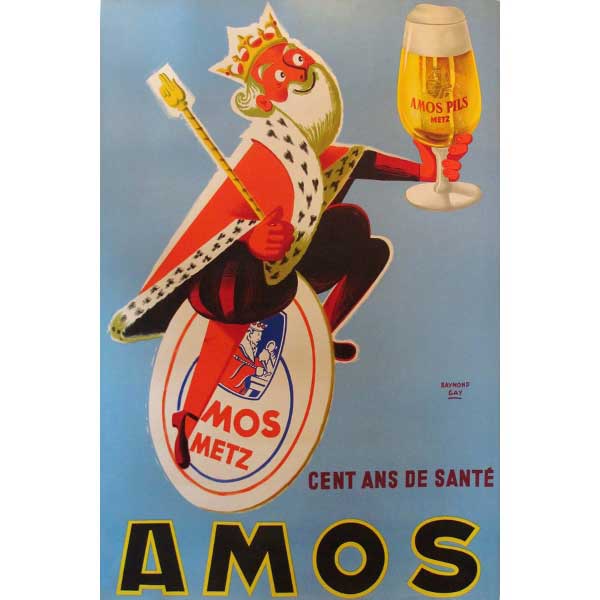 Vintage Poster | Amos | Pils Biere | Wood Sign | Beer