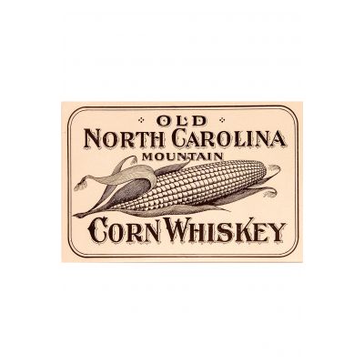 wall art of 1920s ad for Old North Carolina Mountain Corn Whiskey
