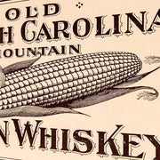 close up of details on Corn Whiskey wood sign