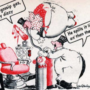 close up of cartoon on whiskey ad poster