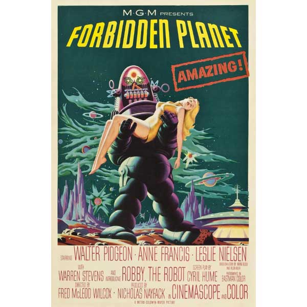 Vintage Movie Poster | Wood Sign | Forbidden Planet | Movie Room