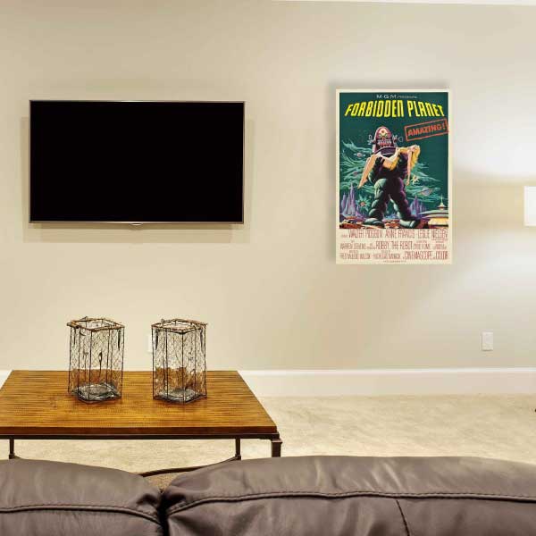 Vintage Movie Promo | Wood Sign | Forbidden Planet | Movie Room
