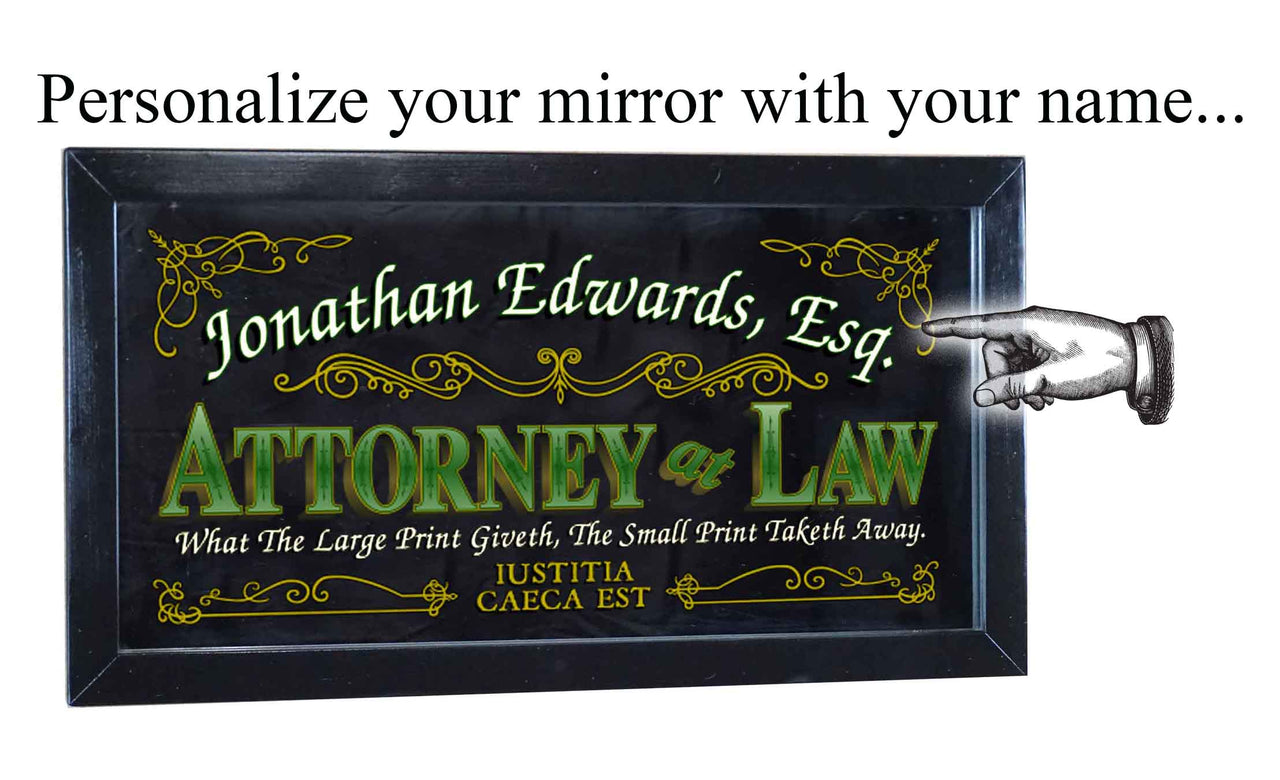 Attorney at Law | Mirror | Occupation | Framed | Personalize It! | 12" x 26"