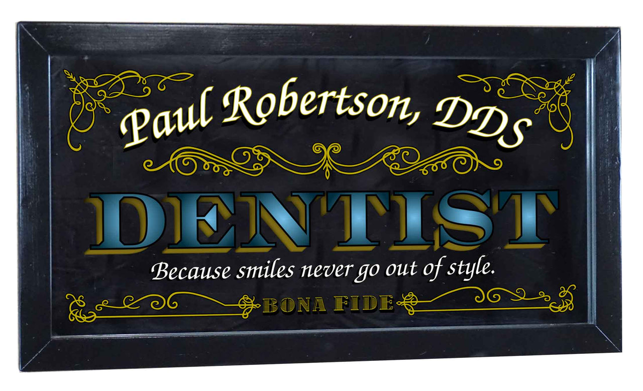 Dentist | Mirror | Occupation | Framed | Personalize It! | 12" x 26"