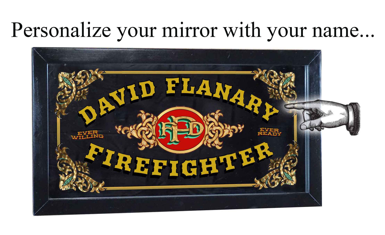 Firefighter | Mirror | Occupation | Framed | Personalize It! | 12" x 26"
