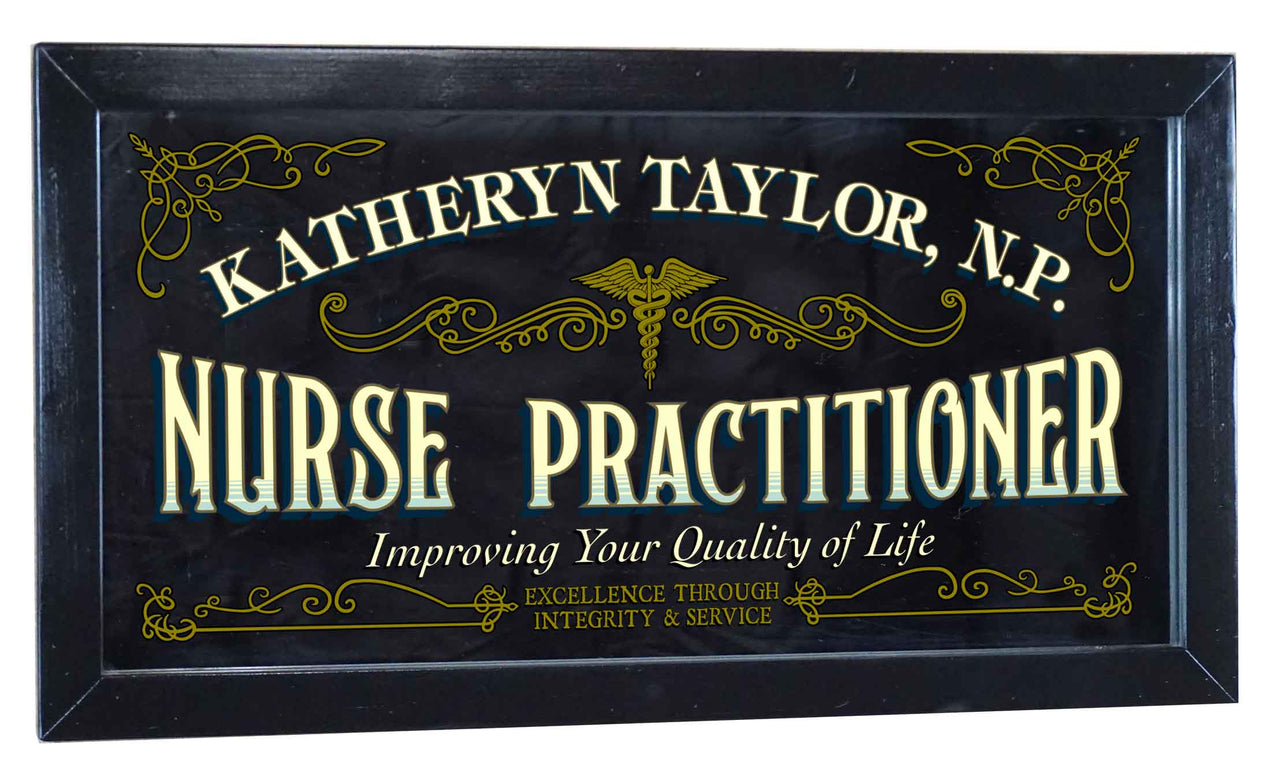 Nurse Practitioner | Mirror | Occupation | Framed | Personalize It! | 12" x 26"