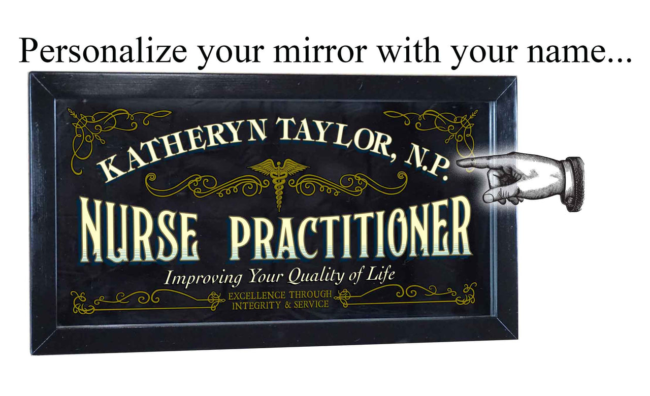 Nurse Practitioner | Mirror | Occupation | Framed | Personalize It! | 12" x 26"
