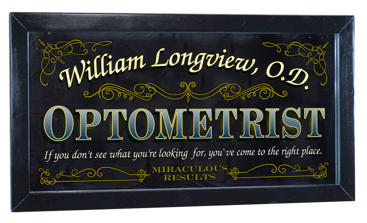 Optometrist | Mirror | Occupation | Framed | Personalize It! | 12" x 26"